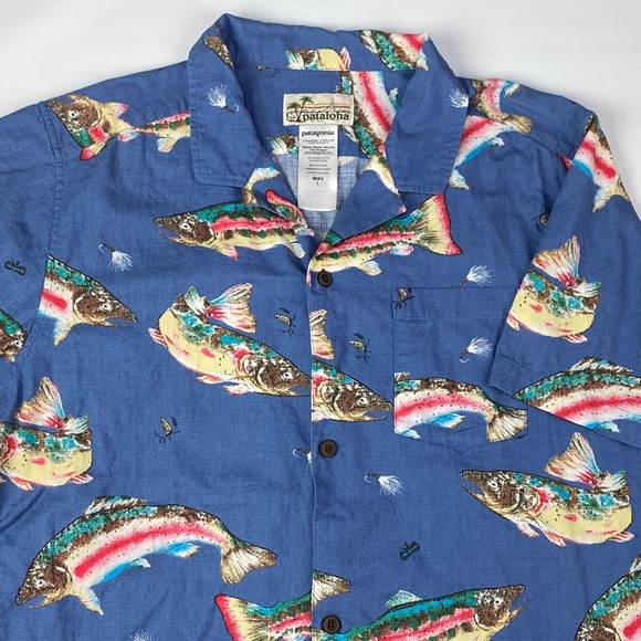 VTG Patagonia Pataloha Hawaiian Aloha Short Sleeve Button Up Cotton Shirt Mens - Picture 3 of 7